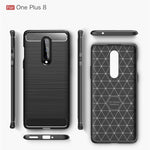 Per custodia in TPU antiurto in fibra di carbonio con trama spazzolata OnePlus 8, For OnePlus 8