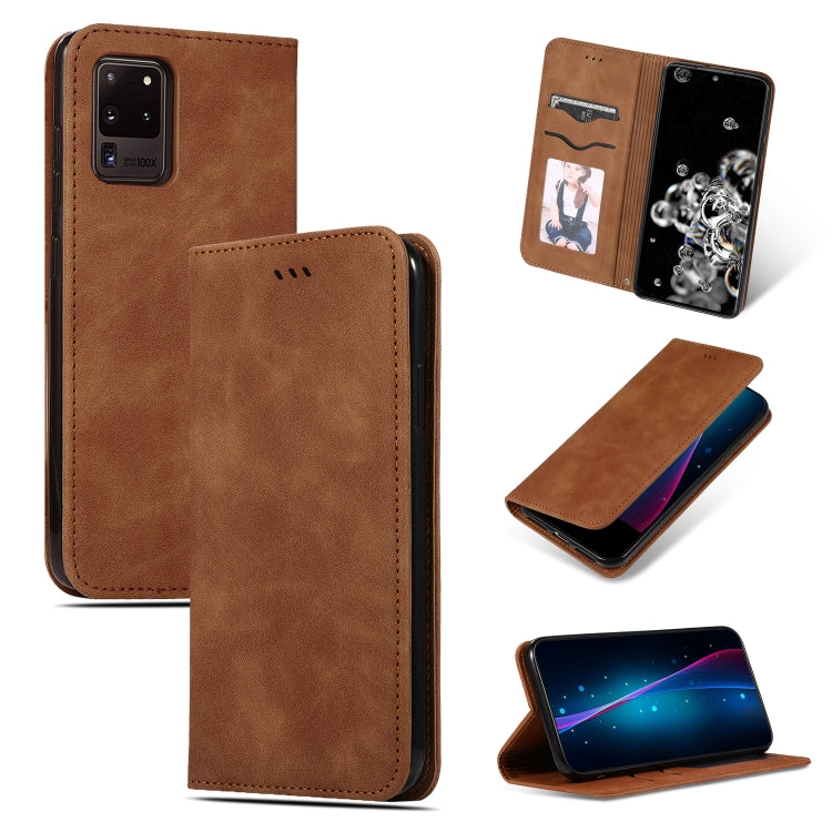 Custodia in pelle a vibrazione orizzontale magnetica per affari Retro Skin Feel, For Galaxy S20, For Galaxy S20 Plus, For Galaxy S20 Ultra
