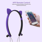 ZW29 Cat Ear Stereo Sound HIFI Fashion Outdoor Sport portatili Cuffie Bluetooth senza fili con microfono e luce LED incandescente