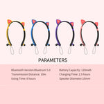ZW29 Cat Ear Stereo Sound HIFI Fashion Outdoor Sport portatili Cuffie Bluetooth senza fili con microfono e luce LED incandescente
