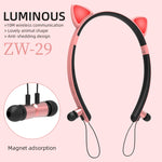 ZW29 Cat Ear Stereo Sound HIFI Fashion Outdoor Sport portatili Cuffie Bluetooth senza fili con microfono e luce LED incandescente