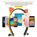 ZW29 Cat Ear Stereo Sound HIFI Fashion Outdoor Sport portatili Cuffie Bluetooth senza fili con microfono e luce LED incandescente