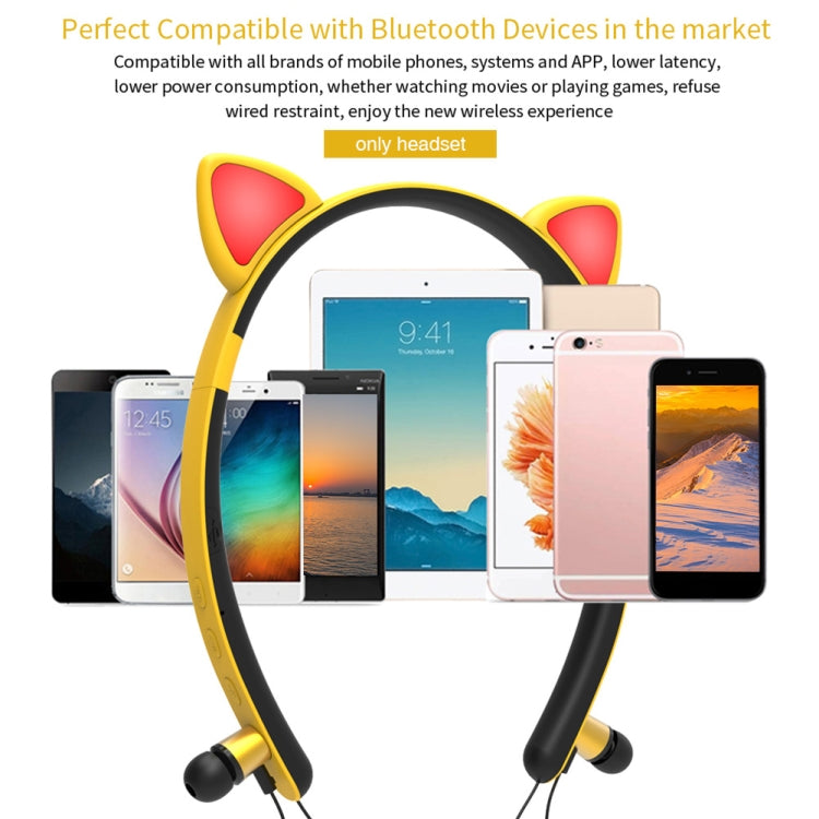 ZW29 Cat Ear Stereo Sound HIFI Fashion Outdoor Sport portatili Cuffie Bluetooth senza fili con microfono e luce LED incandescente