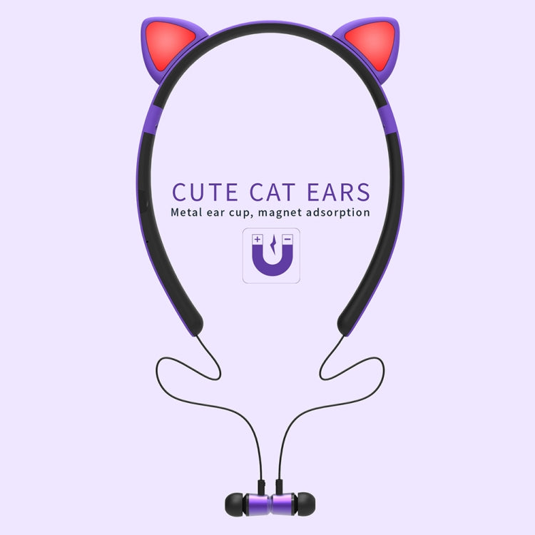 ZW29 Cat Ear Stereo Sound HIFI Fashion Outdoor Sport portatili Cuffie Bluetooth senza fili con microfono e luce LED incandescente