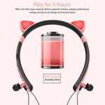 ZW29 Cat Ear Stereo Sound HIFI Fashion Outdoor Sport portatili Cuffie Bluetooth senza fili con microfono e luce LED incandescente