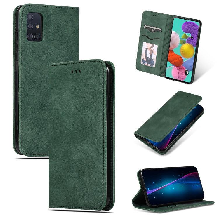 Custodia in pelle a vibrazione orizzontale magnetica per affari Retro Skin Feel, For Galaxy A51, For Galaxy A71