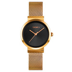 Skmei 1595 Fashion Elegant Scale Free Steel Mesh Belt Orologio da donna Orologio al quarzo da studente d'affari impermeabile da donna