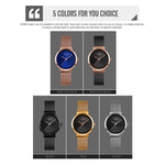Skmei 1595 Fashion Elegant Scale Free Steel Mesh Belt Orologio da donna Orologio al quarzo da studente d'affari impermeabile da donna
