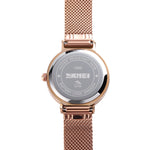 Skmei 1595 Fashion Elegant Scale Free Steel Mesh Belt Orologio da donna Orologio al quarzo da studente d'affari impermeabile da donna