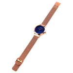 Skmei 1595 Fashion Elegant Scale Free Steel Mesh Belt Orologio da donna Orologio al quarzo da studente d'affari impermeabile da donna