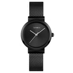 Skmei 1595 Fashion Elegant Scale Free Steel Mesh Belt Orologio da donna Orologio al quarzo da studente d'affari impermeabile da donna
