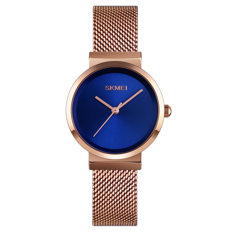 Skmei 1595 Fashion Elegant Scale Free Steel Mesh Belt Orologio da donna Orologio al quarzo da studente d'affari impermeabile da donna