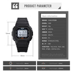 Skmei 1608 Orologio elettronico multifunzione per studenti Orologio sportivo in silicone con temporizzazione impermeabile