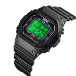 Skmei 1608 Orologio elettronico multifunzione per studenti Orologio sportivo in silicone con temporizzazione impermeabile