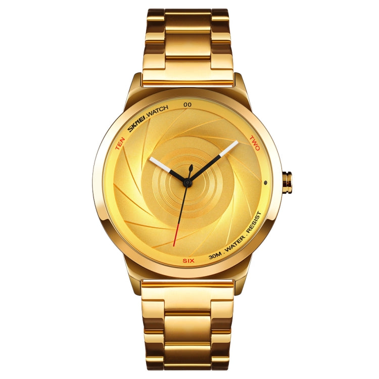 Skmei 9210 Fashion Trend Orologio da polso da uomo d'affari Semplice orologio al quarzo in oro impermeabile con superficie tridimensionale Uomo, For Men