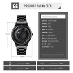 Skmei 9210 Fashion Trend Orologio da polso da uomo d'affari Semplice orologio al quarzo in oro impermeabile con superficie tridimensionale Uomo, For Men