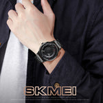 Skmei 9210 Fashion Trend Orologio da polso da uomo d'affari Semplice orologio al quarzo in oro impermeabile con superficie tridimensionale Uomo, For Men