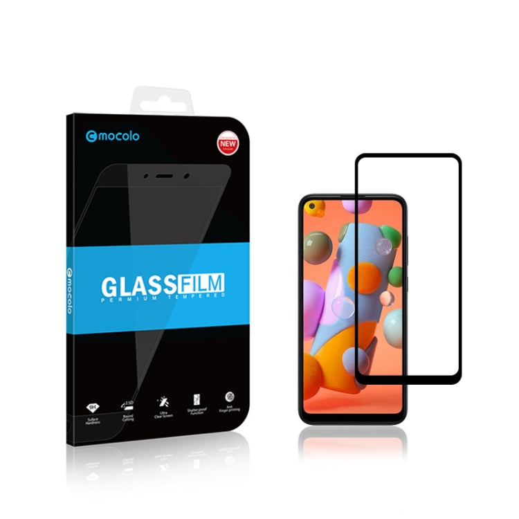 2PCS mocolo 0.33mm 9H 2.5D Full Glue Pellicola in vetro temperato, For Galaxy A11, For Galaxy A81, For Galaxy M31, For Galaxy A41, For Galaxy A70e, For Galaxy A31