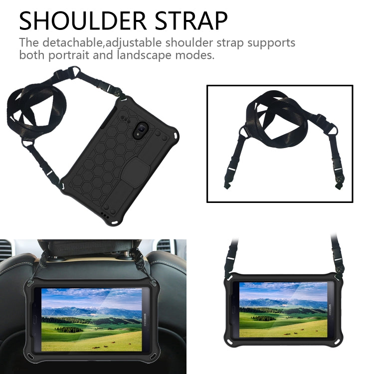 Design a nido d'ape EVA + PC Guscio protettivo piatto anticaduta a quattro angoli con cinghie, For Galaxy Tab A 8.0(2018) T387, For GalaxyTab A 8.0 (2017)T380, For GalaxyTab A 10.1 (2019) T510