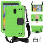Design a nido d'ape EVA + PC Guscio protettivo piatto anticaduta a quattro angoli con cinghie, For Galaxy Tab A 8.0(2018) T387, For GalaxyTab A 8.0 (2017)T380, For GalaxyTab A 10.1 (2019) T510