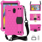 Design a nido d'ape EVA + PC Guscio protettivo piatto anticaduta a quattro angoli con cinghie, For Galaxy Tab A 8.0(2018) T387, For GalaxyTab A 8.0 (2017)T380, For GalaxyTab A 10.1 (2019) T510