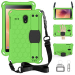 Design a nido d'ape EVA + PC Guscio protettivo piatto anticaduta a quattro angoli con cinghie, For Galaxy Tab A 8.0(2018) T387, For GalaxyTab A 8.0 (2017)T380, For GalaxyTab A 10.1 (2019) T510