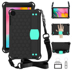 Design a nido d'ape EVA + PC Guscio protettivo piatto anticaduta a quattro angoli con cinghie, For Galaxy Tab A 8.0(2018) T387, For GalaxyTab A 8.0 (2017)T380, For GalaxyTab A 10.1 (2019) T510