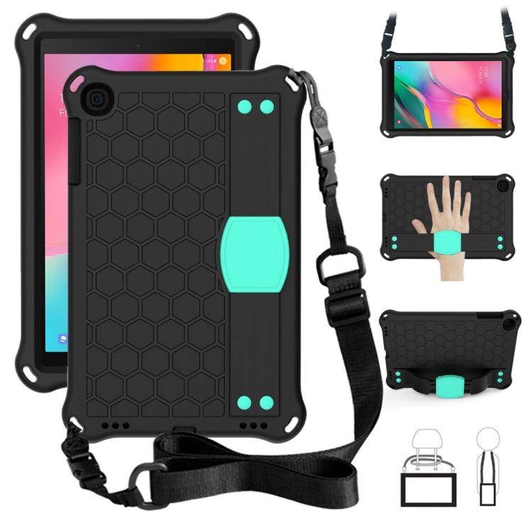 Design a nido d'ape EVA + PC Guscio protettivo piatto anticaduta a quattro angoli con cinghie, For Galaxy Tab A 8.0(2018) T387, For GalaxyTab A 8.0 (2017)T380, For GalaxyTab A 10.1 (2019) T510