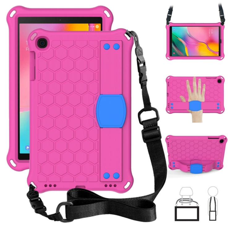 Design a nido d'ape EVA + PC Guscio protettivo piatto anticaduta a quattro angoli con cinghie, For Galaxy Tab A 8.0(2018) T387, For GalaxyTab A 8.0 (2017)T380, For GalaxyTab A 10.1 (2019) T510