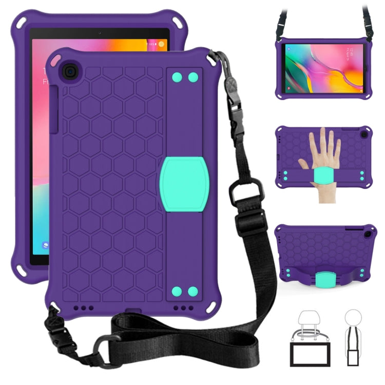 Design a nido d'ape EVA + PC Guscio protettivo piatto anticaduta a quattro angoli con cinghie, For Galaxy Tab A 8.0(2018) T387, For GalaxyTab A 8.0 (2017)T380, For GalaxyTab A 10.1 (2019) T510