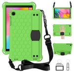 Design a nido d'ape EVA + PC Guscio protettivo piatto anticaduta a quattro angoli con cinghie, For Galaxy Tab A 8.0(2018) T387, For GalaxyTab A 8.0 (2017)T380, For GalaxyTab A 10.1 (2019) T510