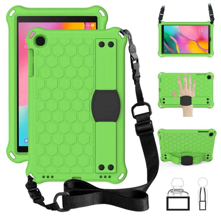 Design a nido d'ape EVA + PC Guscio protettivo piatto anticaduta a quattro angoli con cinghie, For Galaxy Tab A 8.0(2018) T387, For GalaxyTab A 8.0 (2017)T380, For GalaxyTab A 10.1 (2019) T510