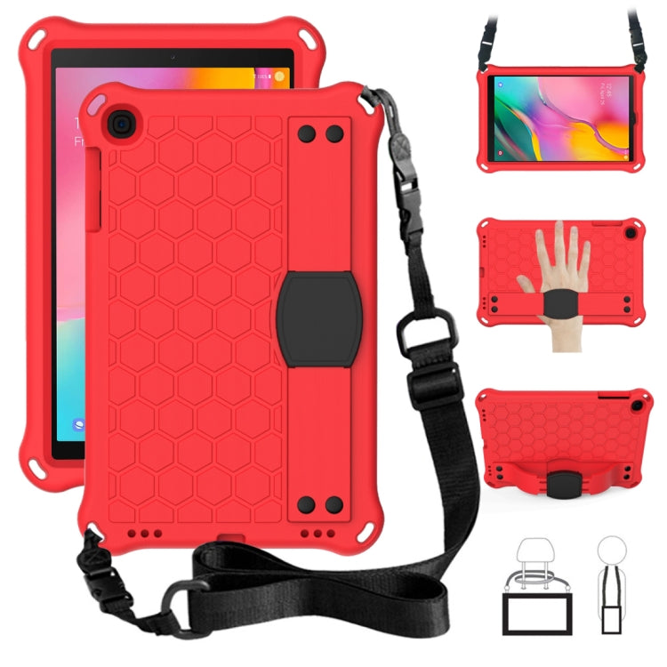 Design a nido d'ape EVA + PC Guscio protettivo piatto anticaduta a quattro angoli con cinghie, For Galaxy Tab A 8.0(2018) T387, For GalaxyTab A 8.0 (2017)T380, For GalaxyTab A 10.1 (2019) T510