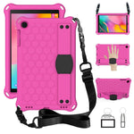 Design a nido d'ape EVA + PC Guscio protettivo piatto anticaduta a quattro angoli con cinghie, For Galaxy Tab A 8.0(2018) T387, For GalaxyTab A 8.0 (2017)T380, For GalaxyTab A 10.1 (2019) T510