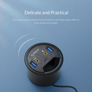 HUB multifunzione con occhiello di alimentazione da tavolo ORICO DESK-2U1C