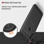 Custodia in TPU per Motorola Moto G8 Power Lite con trama spazzolata in fibra di carbonio