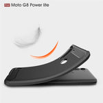 Custodia in TPU per Motorola Moto G8 Power Lite con trama spazzolata in fibra di carbonio