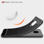 Per Xiaomi Redmi Note 9 Pro Max Custodia in TPU in fibra di carbonio con trama spazzolata, For Redmi Note 9 Pro Max