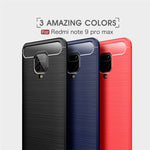 Per Xiaomi Redmi Note 9 Pro Max Custodia in TPU in fibra di carbonio con trama spazzolata, For Redmi Note 9 Pro Max