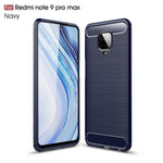 Per Xiaomi Redmi Note 9 Pro Max Custodia in TPU in fibra di carbonio con trama spazzolata, For Redmi Note 9 Pro Max