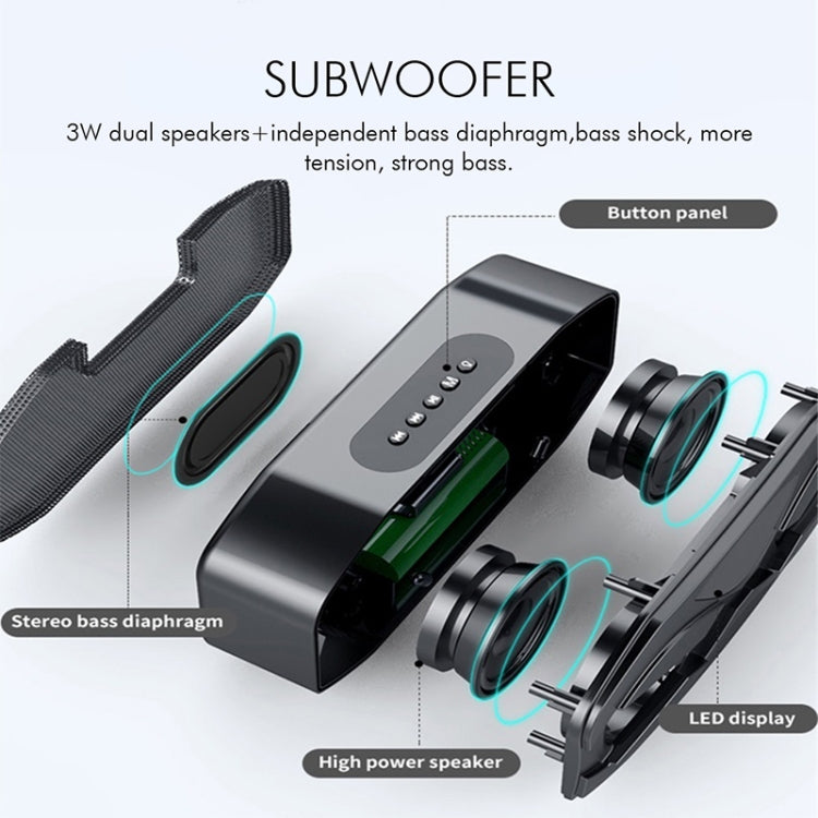 M5 Cool Owl Design Altoparlante Bluetooth LED Flash Altoparlante wireless Radio FM Sveglia Scheda TF