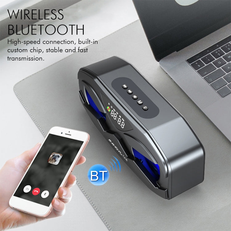 M5 Cool Owl Design Altoparlante Bluetooth LED Flash Altoparlante wireless Radio FM Sveglia Scheda TF