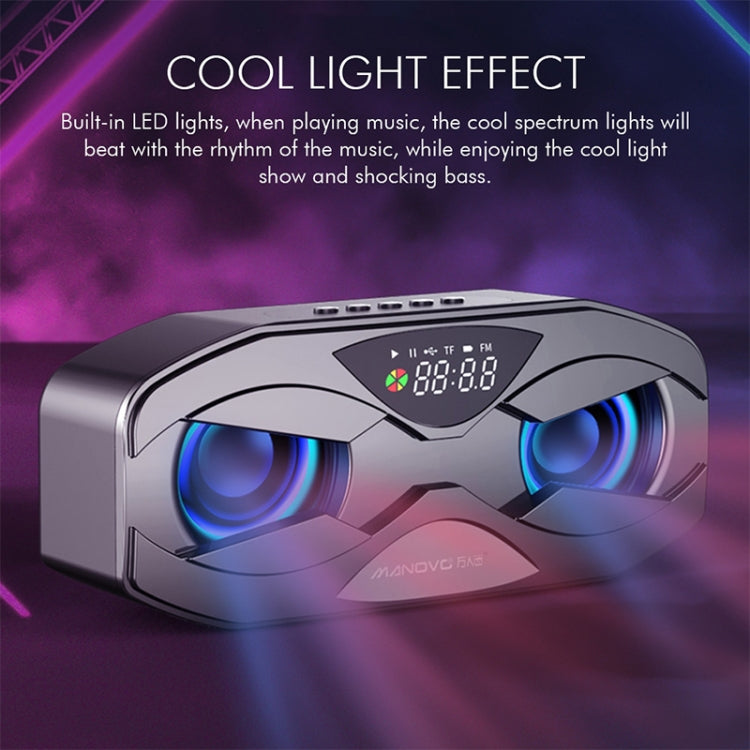 M5 Cool Owl Design Altoparlante Bluetooth LED Flash Altoparlante wireless Radio FM Sveglia Scheda TF