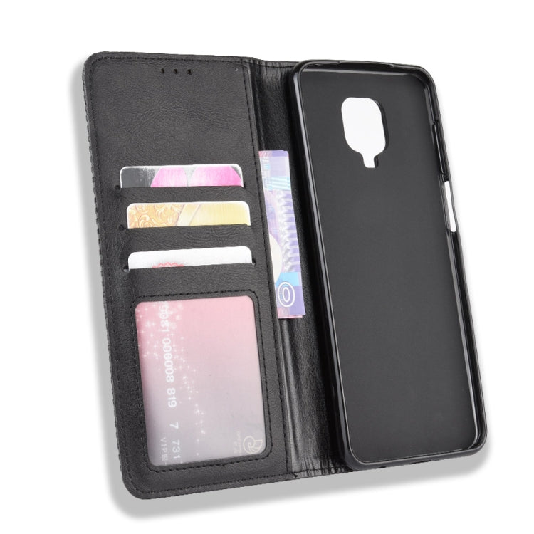 Per Xiaomi Redmi Note 9 Pro / Note 9s / Note 9 Pro Max Fibbia magnetica Retro Crazy Horse Texture Custodia in pelle a vibrazione orizzontale con supporto e slot per schede e cornice per foto, For Xiaomi Redmi Note 9 Pro