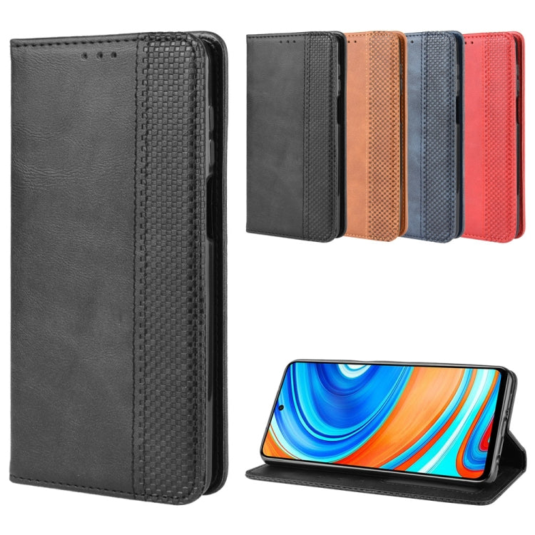 Per Xiaomi Redmi Note 9 Pro / Note 9s / Note 9 Pro Max Fibbia magnetica Retro Crazy Horse Texture Custodia in pelle a vibrazione orizzontale con supporto e slot per schede e cornice per foto, For Xiaomi Redmi Note 9 Pro