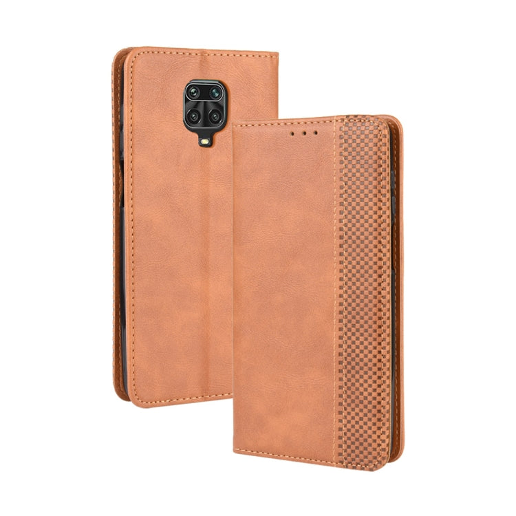 Per Xiaomi Redmi Note 9 Pro / Note 9s / Note 9 Pro Max Fibbia magnetica Retro Crazy Horse Texture Custodia in pelle a vibrazione orizzontale con supporto e slot per schede e cornice per foto, For Xiaomi Redmi Note 9 Pro
