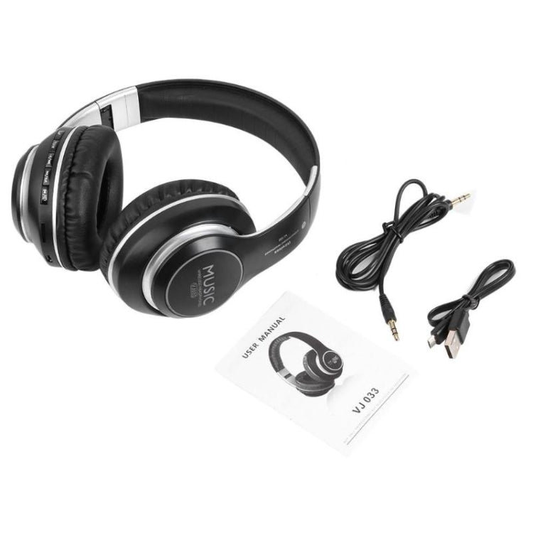 VJ033 Aggiornamento multifunzione Auricolare Bluetooth 5.0 Auricolare radio FM con microfono LED wireless stereo