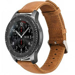 Per Huami 1s/Huami 2/Ticwatch1/Ticwatch Pro/Samsung Galaxy Watch 46mm/Samsung S3/Huawei Watch 2 Pro/Huawei GT/Huawei Glory Magic Cinturino in pelle bovina con motivo Crazy Horse, Light Brown, Dark Brown