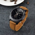 Per Huami 1s/Huami 2/Ticwatch1/Ticwatch Pro/Samsung Galaxy Watch 46mm/Samsung S3/Huawei Watch 2 Pro/Huawei GT/Huawei Glory Magic Cinturino in pelle bovina con motivo Crazy Horse, Light Brown, Dark Brown
