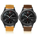 Per Huami 1s/Huami 2/Ticwatch1/Ticwatch Pro/Samsung Galaxy Watch 46mm/Samsung S3/Huawei Watch 2 Pro/Huawei GT/Huawei Glory Magic Cinturino in pelle bovina con motivo Crazy Horse, Light Brown, Dark Brown